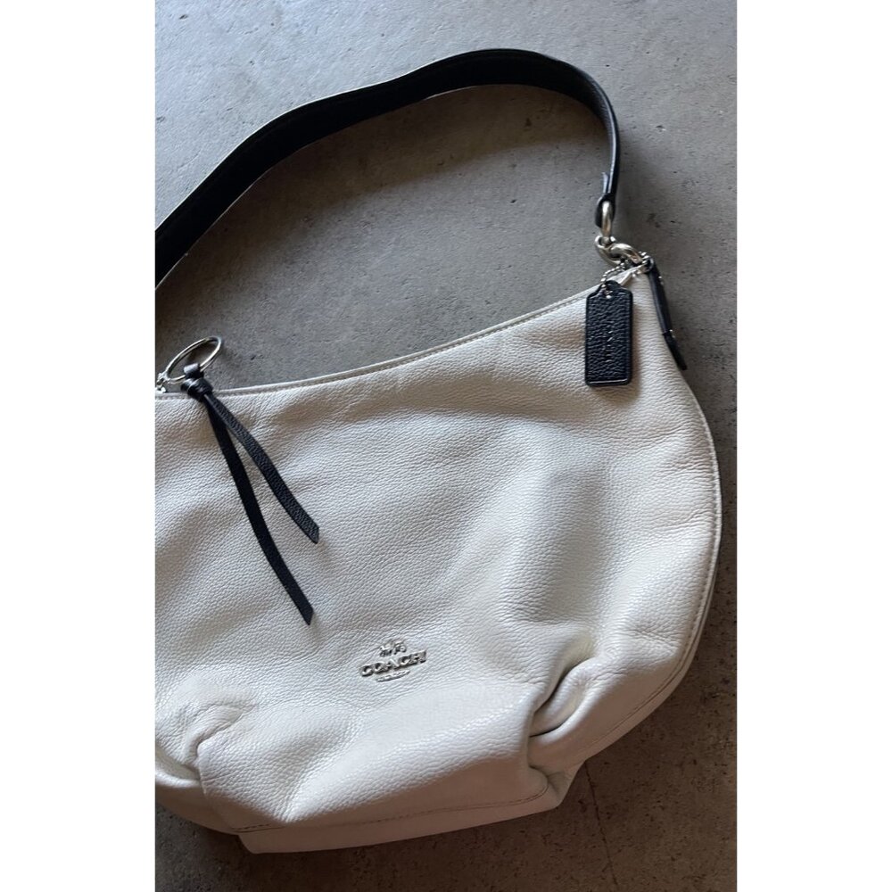 Vintage Coach White Ivory Bone Leather Small Skylar Hobo Shoulder Hand Bag